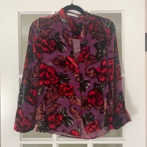 Alice + Olivia Eloise Velvet Blouse size Small